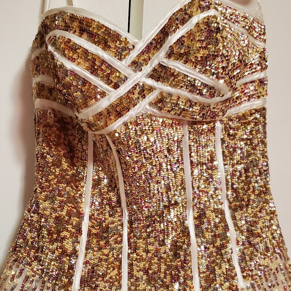 White Prom Dress with Sequins